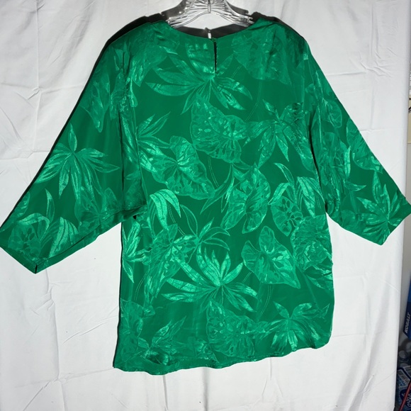Floral Patterned Green and Yellow Women's Tops - Picture 6 of 7